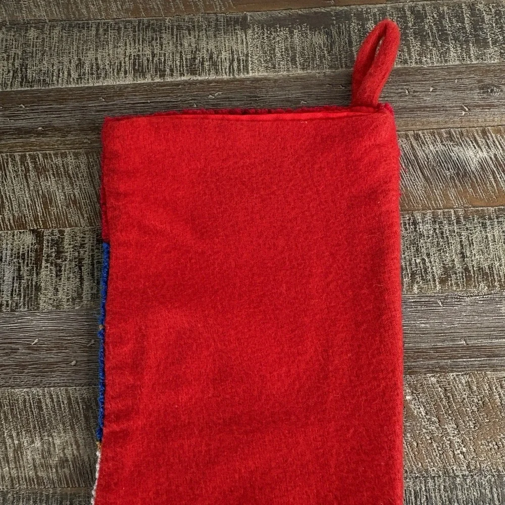 Punch Needle Christmas Stocking Santa Holiday Tree Teddy Bear 18